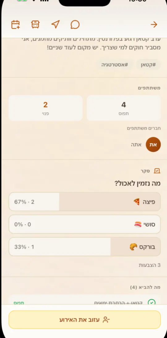 Polls for the date, time or food